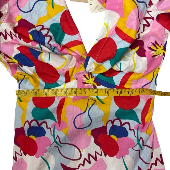 FREE PEOPLE Glamorous Abstract Rainbow Colorful Abstract Print dress Size 6. E51 - Picture 9 of 16